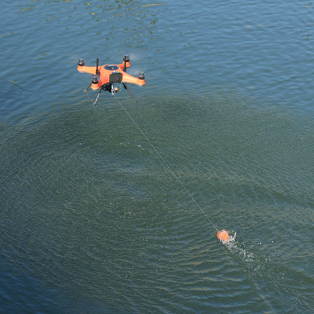 Dronar Fish Finder be mounted with SplashDrone 4 to detect fish in the sea.